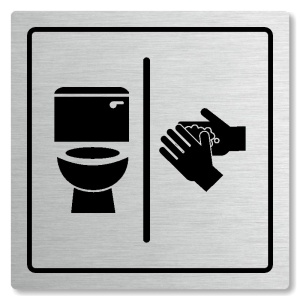 WC, umývárna, 80x80mm, stříbrná, Arizona